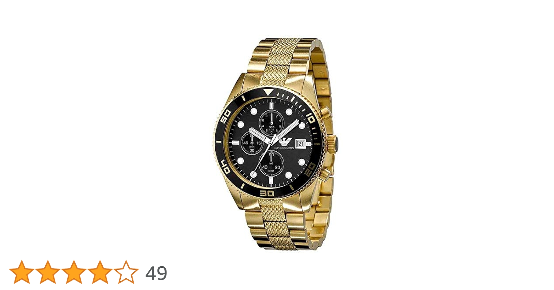 美品　エンポリオアルマーニ　AR-5857 腕時計 Emporio Armani AR5857 Gents Gold Stainless Steel Chronograph